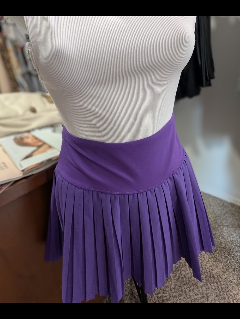 JoyLab Purple Pleated Dry Fit Tennis Mini Skirt